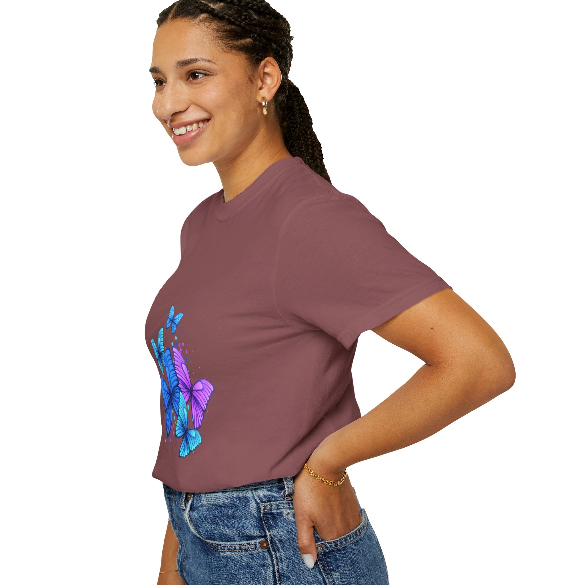 BUTTERFLIES Garment-Dyed T-shirt for Women