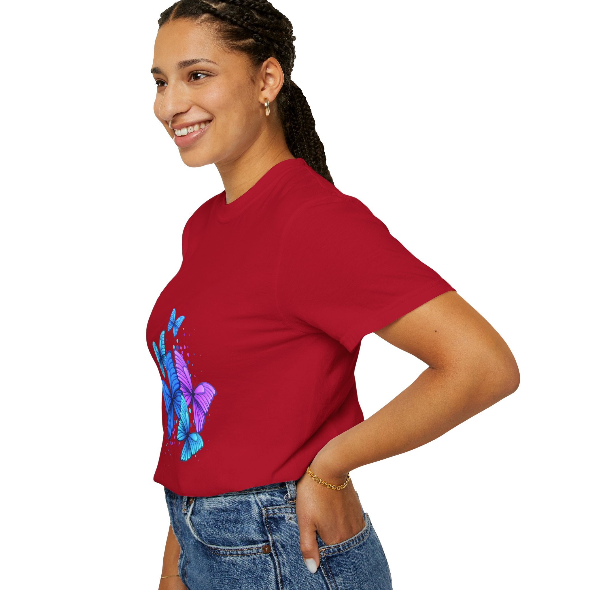 BUTTERFLIES Garment-Dyed T-shirt for Women