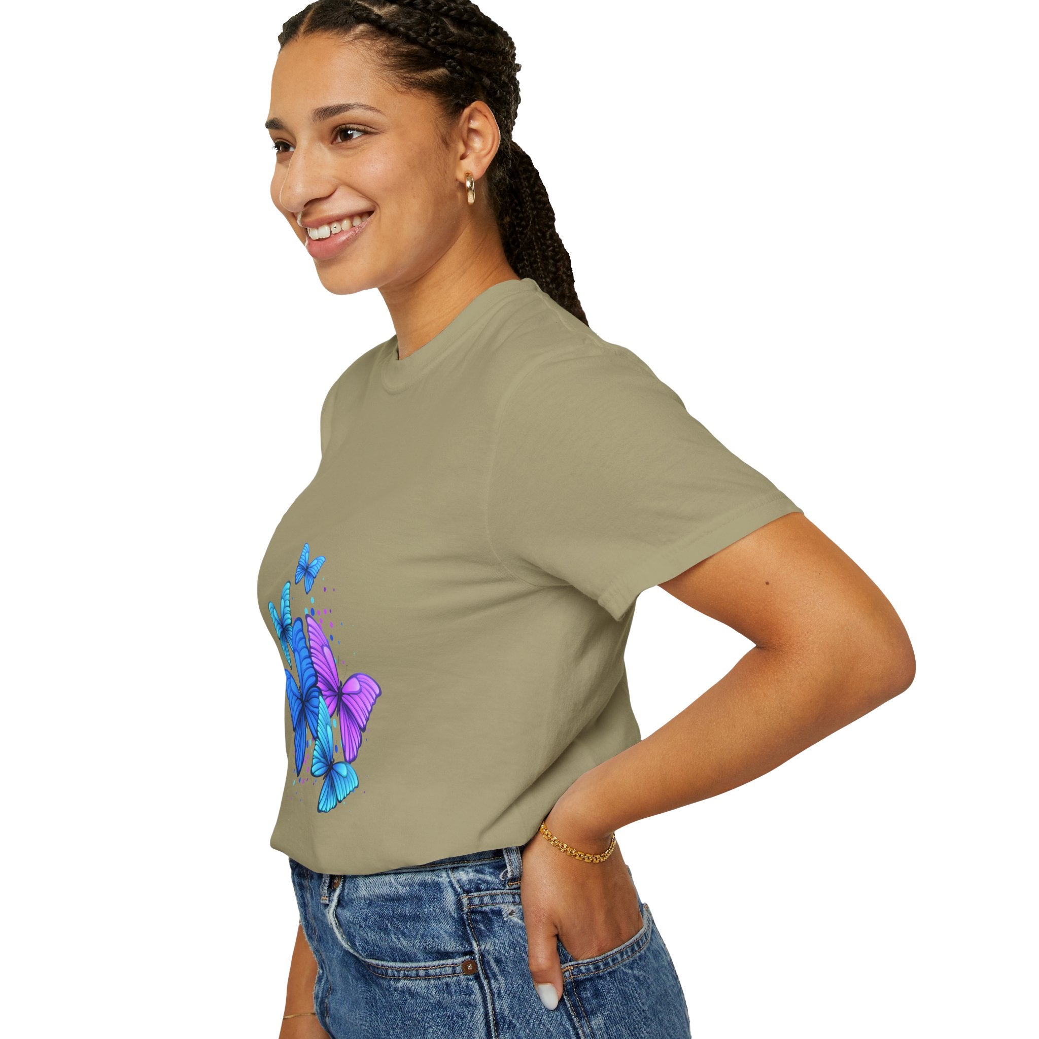 BUTTERFLIES Garment-Dyed T-shirt for Women