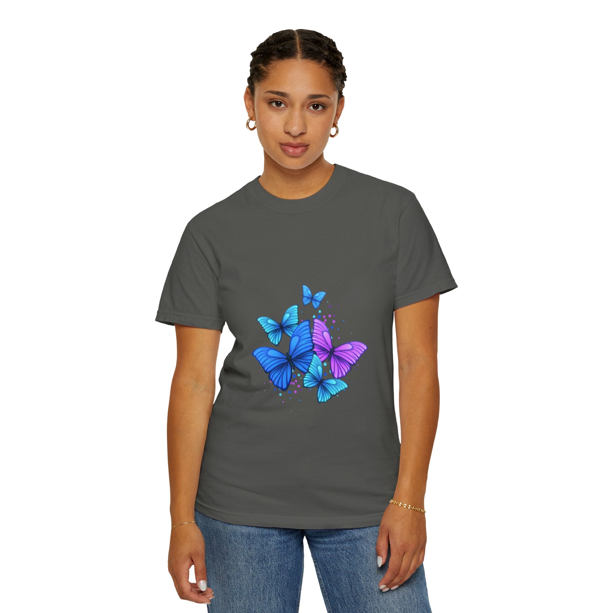 BUTTERFLIES Garment-Dyed T-shirt for Women