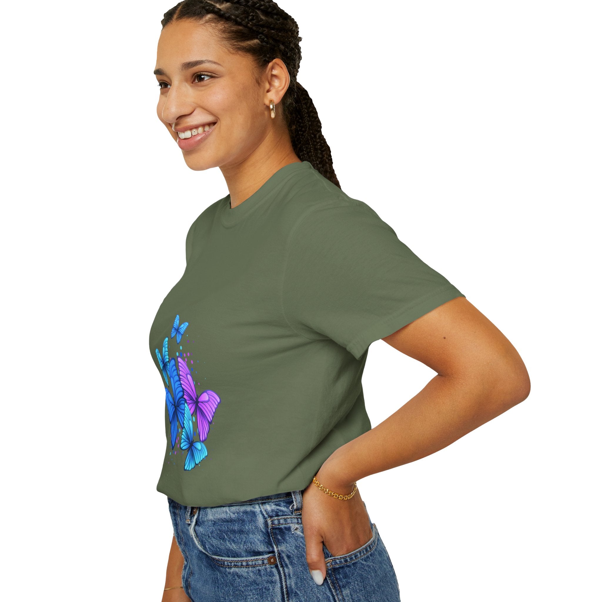 BUTTERFLIES Garment-Dyed T-shirt for Women