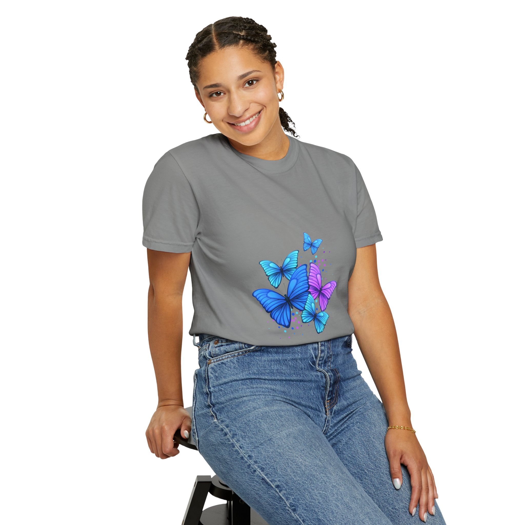 BUTTERFLIES Garment-Dyed T-shirt for Women