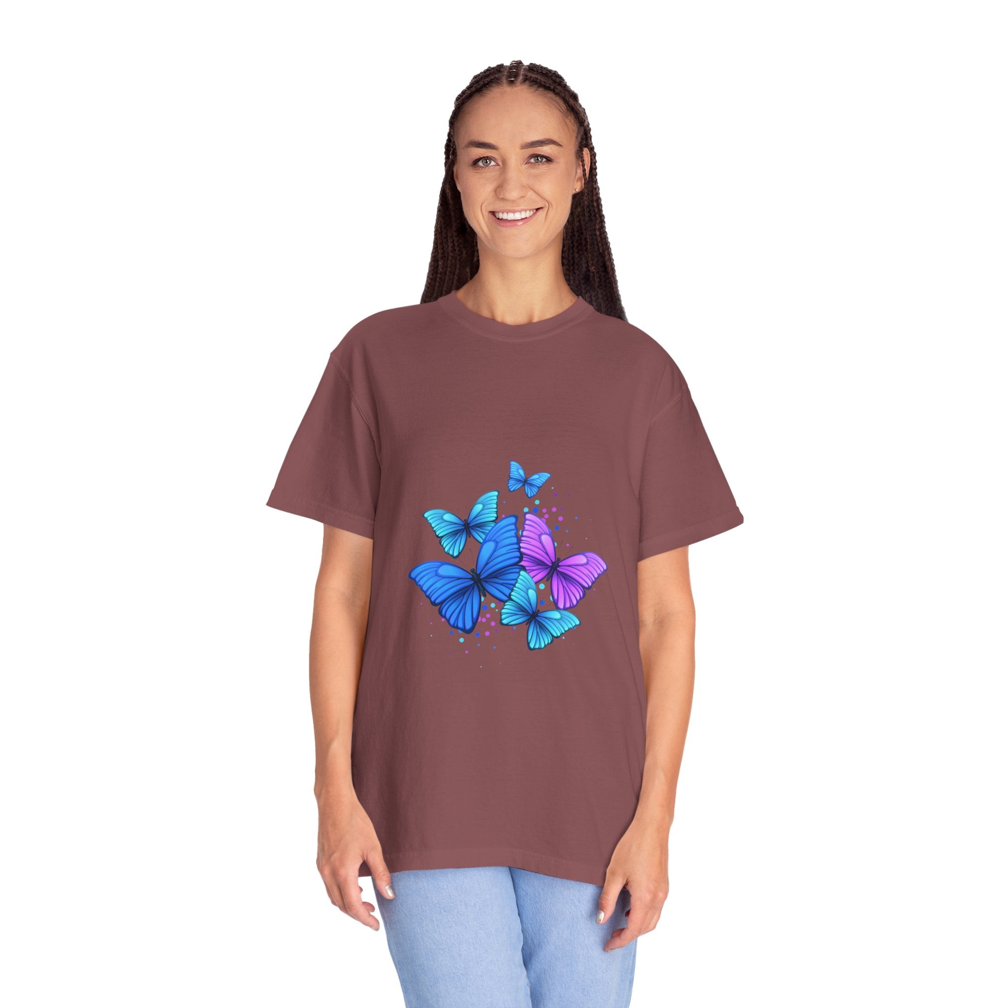 BUTTERFLIES Garment-Dyed T-shirt for Women