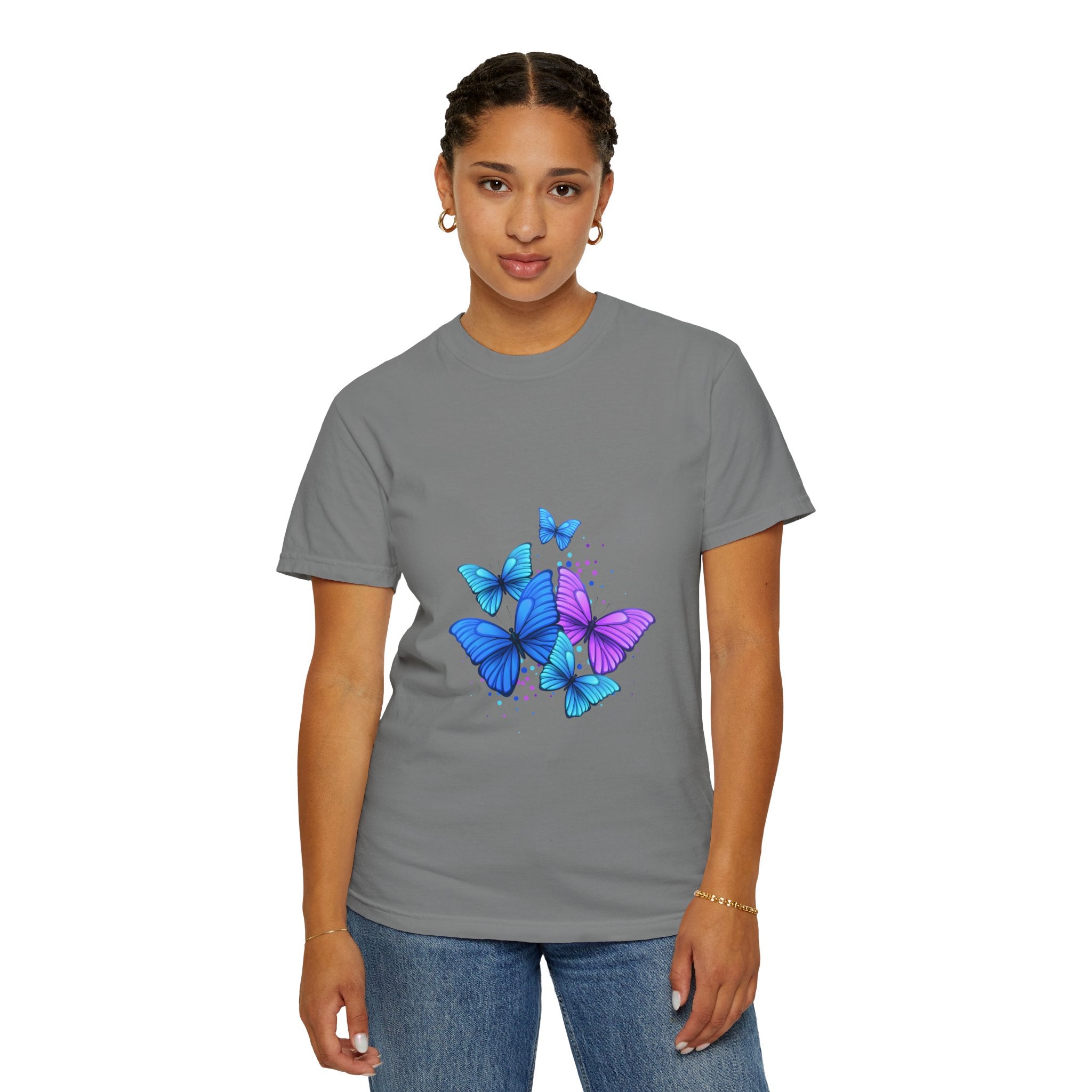 BUTTERFLIES Garment-Dyed T-shirt for Women