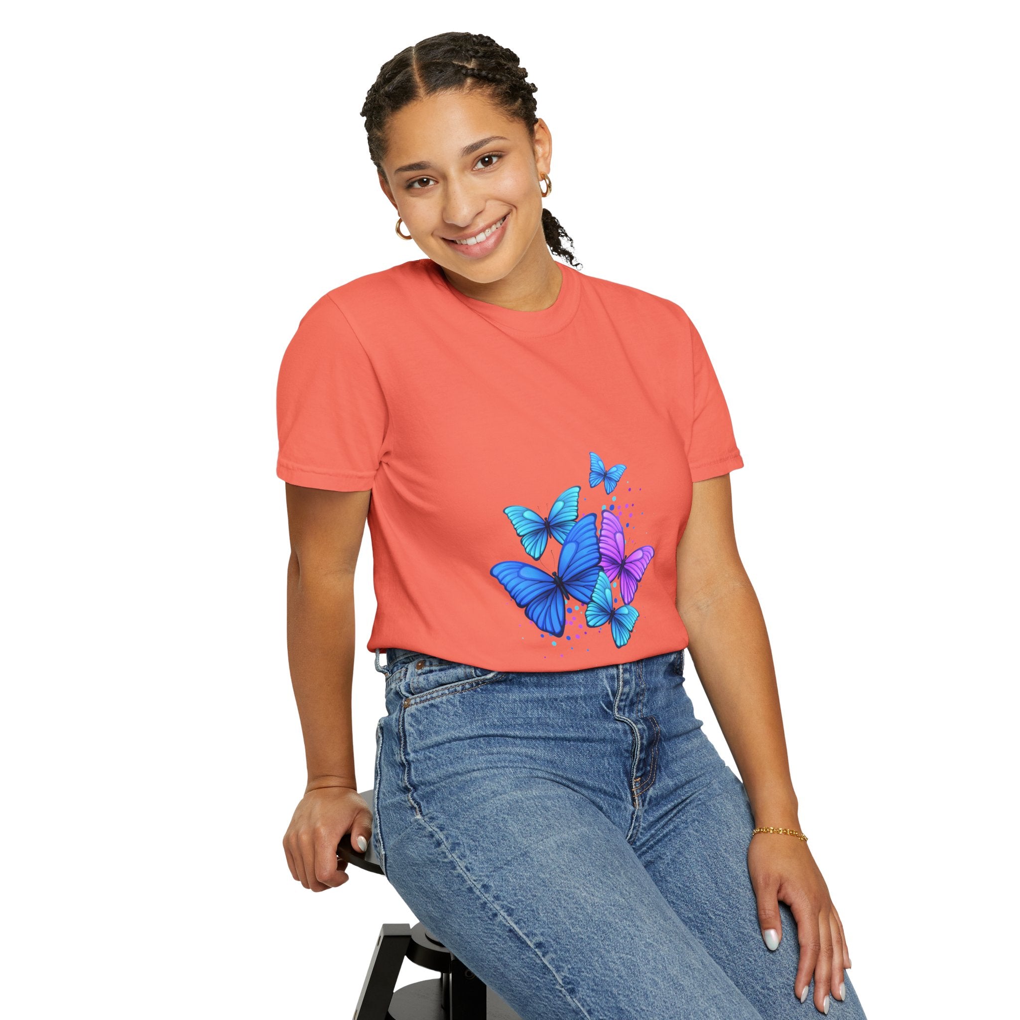 BUTTERFLIES Garment-Dyed T-shirt for Women