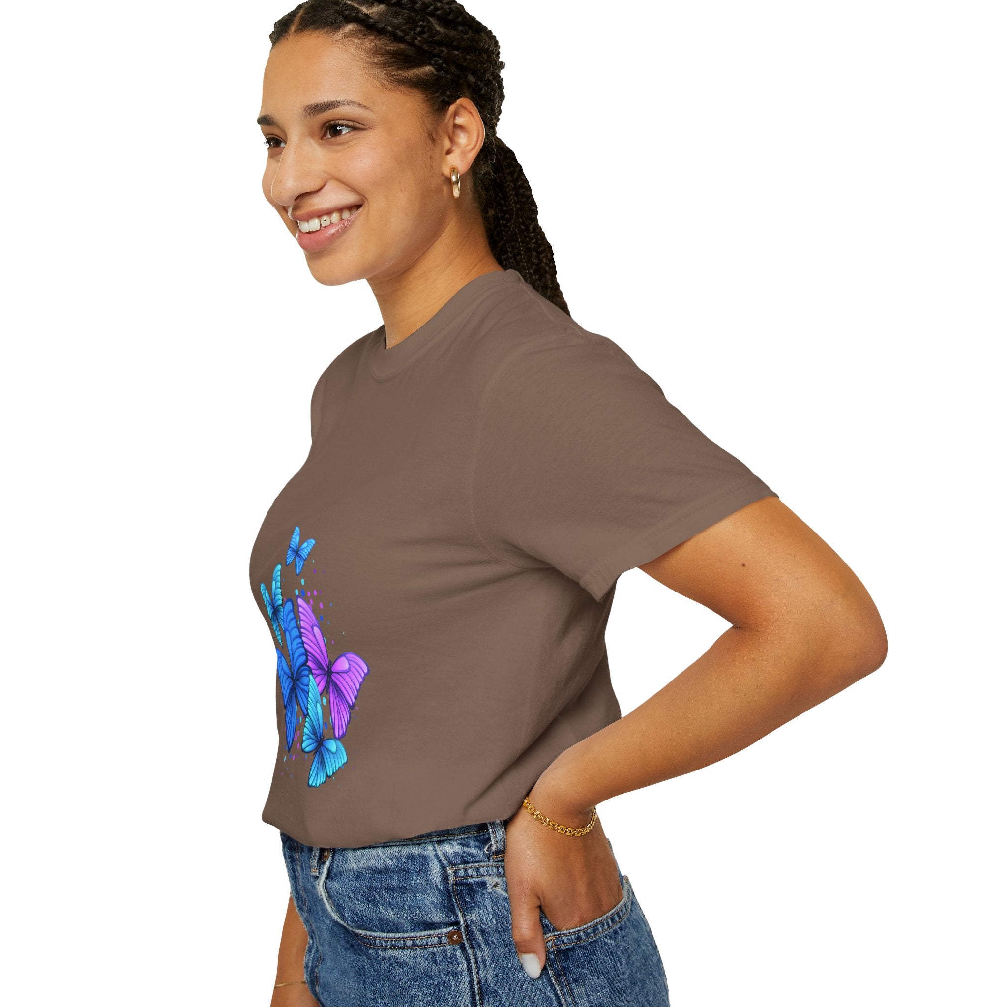 BUTTERFLIES Garment-Dyed T-shirt for Women