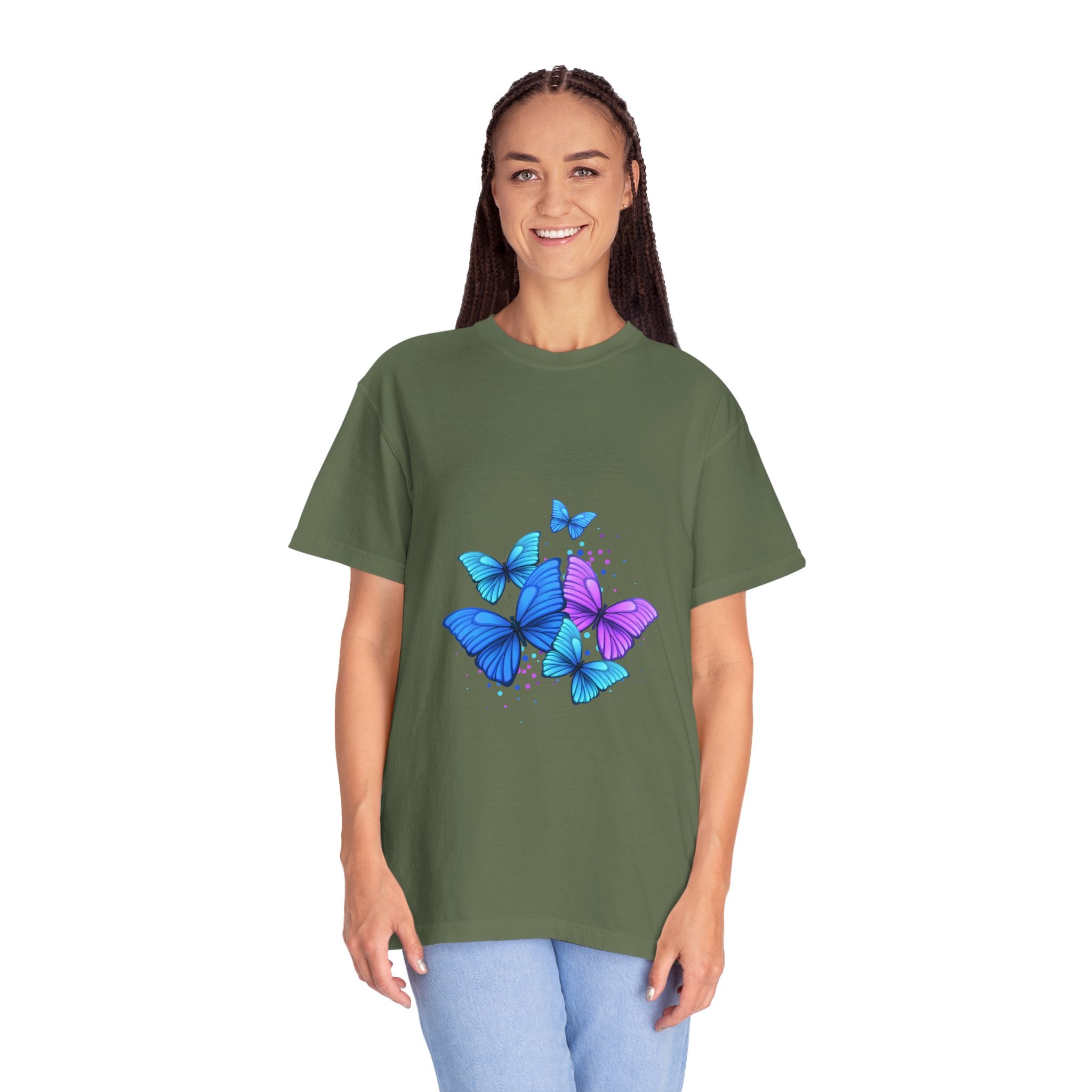 BUTTERFLIES Garment-Dyed T-shirt for Women