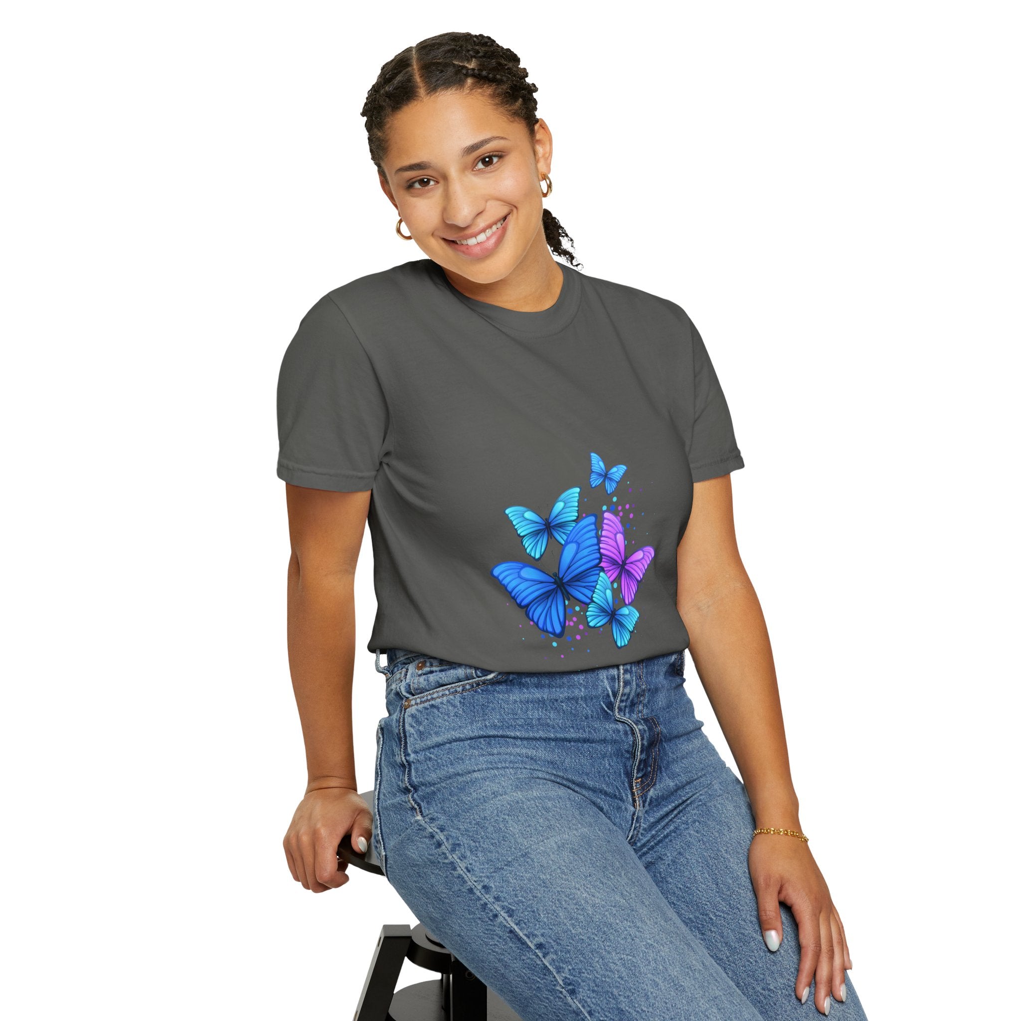 BUTTERFLIES Garment-Dyed T-shirt for Women