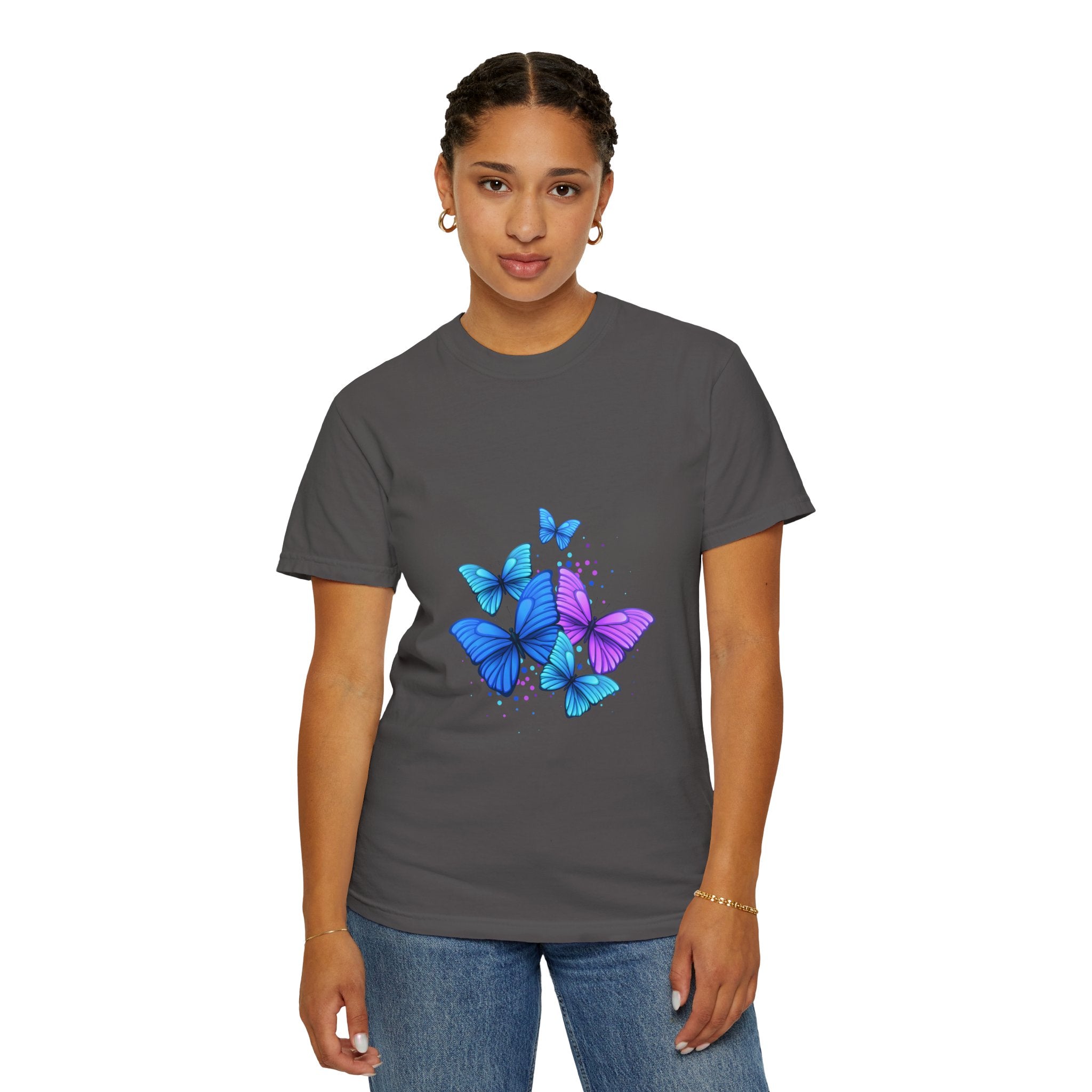 BUTTERFLIES Garment-Dyed T-shirt for Women