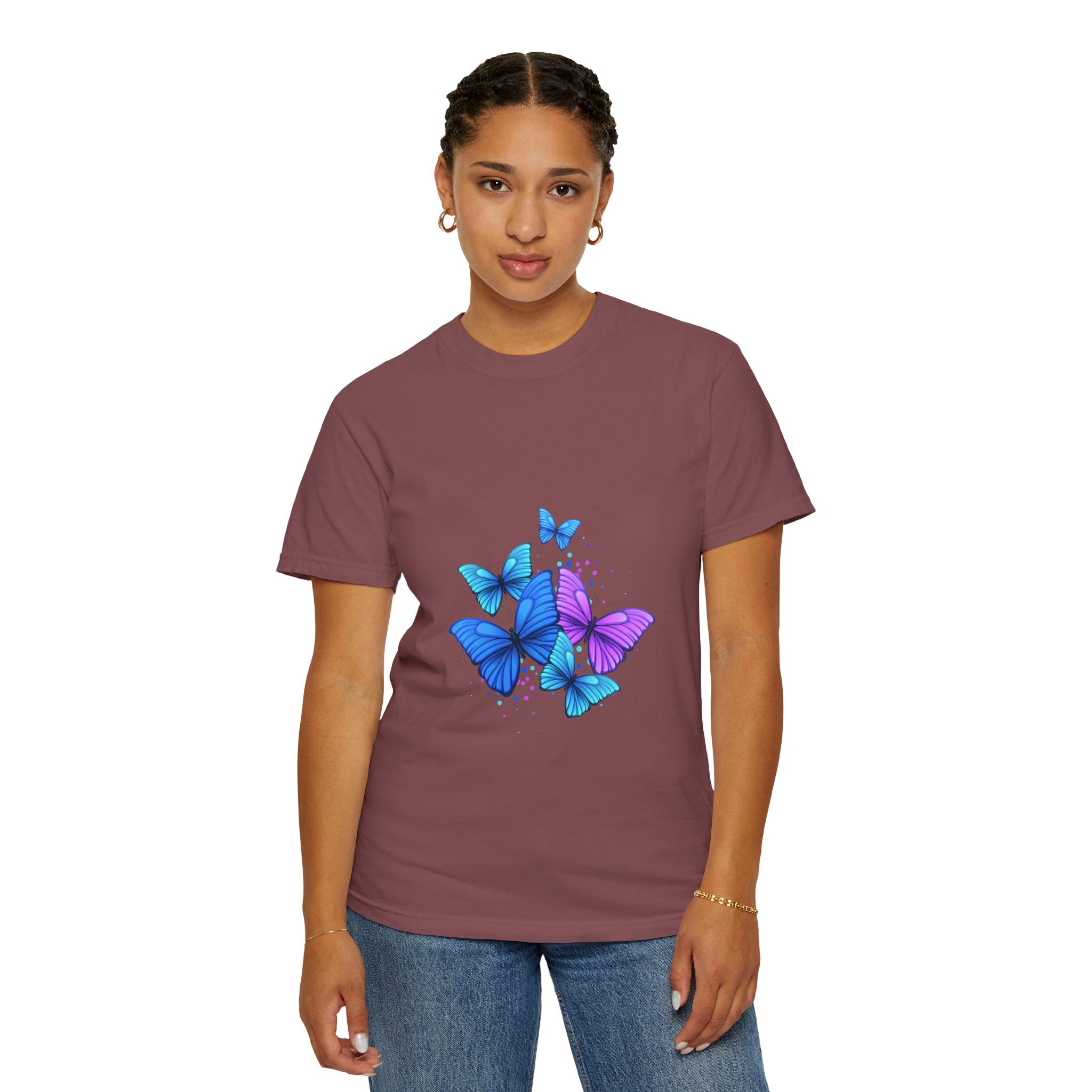 BUTTERFLIES Garment-Dyed T-shirt for Women