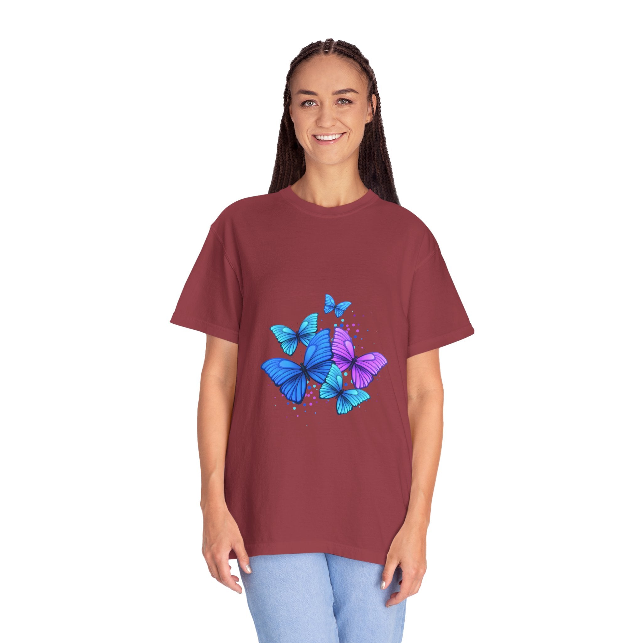 BUTTERFLIES Garment-Dyed T-shirt for Women