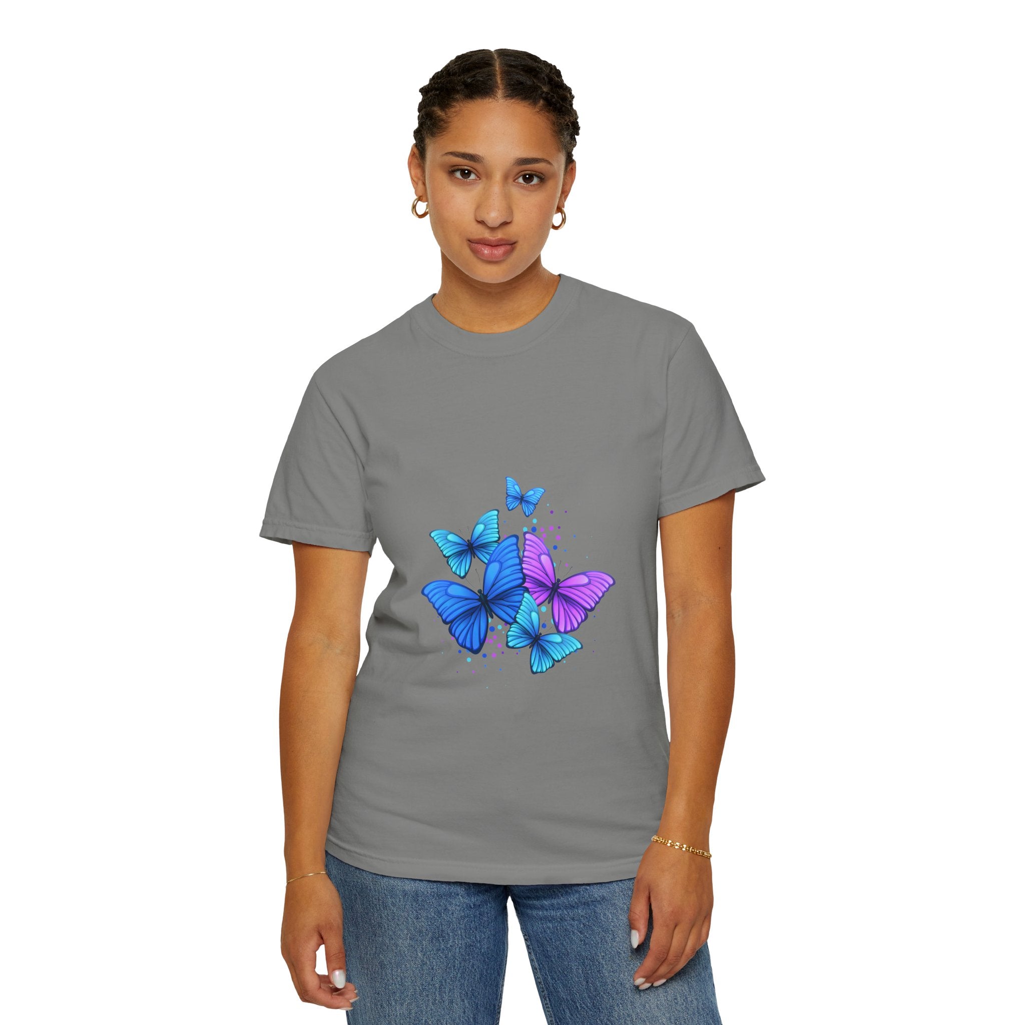BUTTERFLIES Garment-Dyed T-shirt for Women