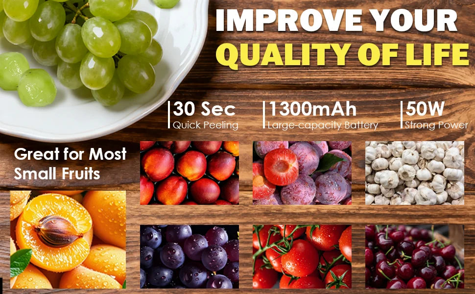 2-in-1 Electric Garlic & Fruit Peeler – Fast Kitchen Gadget Upgrade