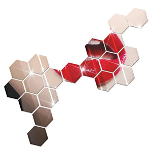 Hexagon 3D Mirror Wall Sticker Multiple Sizes DIY TV Background Living Room Stickers Wall Decor Bedroom Bathroom Home Decoration - Thrifty Delights