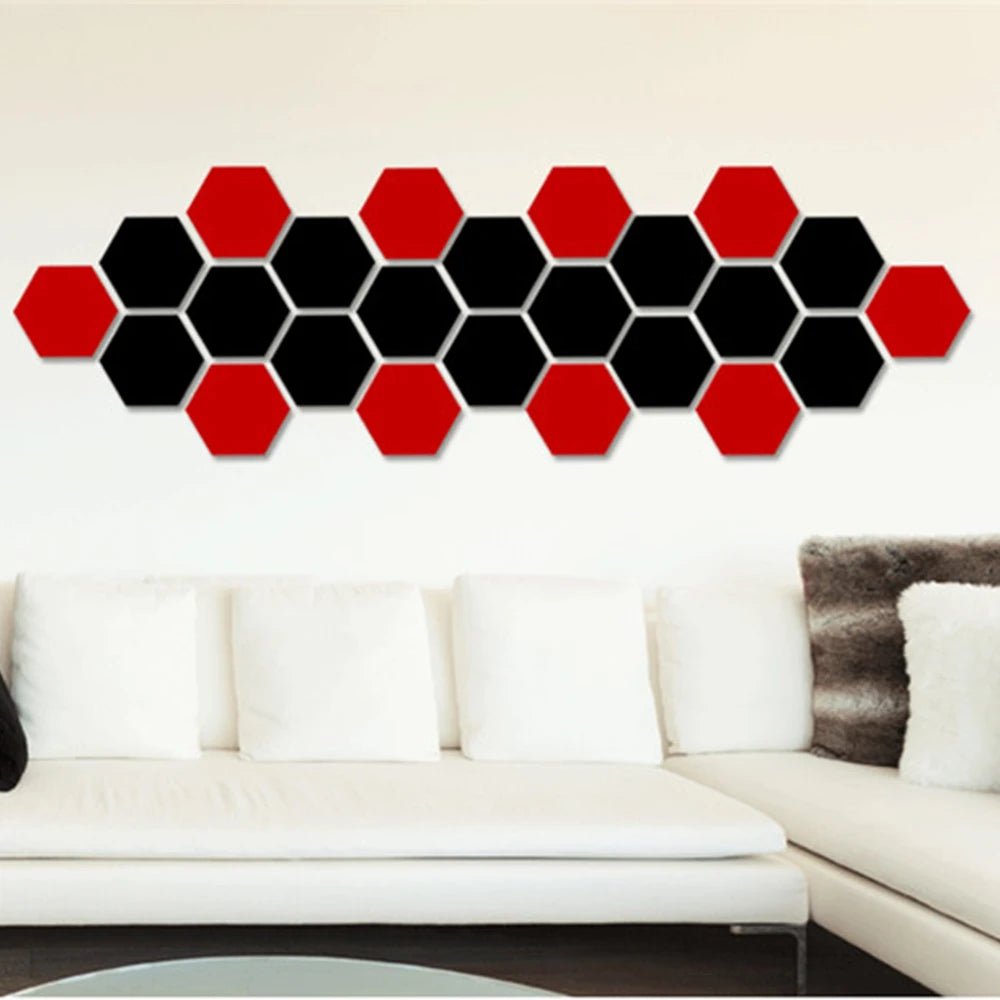 Hexagon 3D Mirror Wall Sticker Multiple Sizes DIY TV Background Living Room Stickers Wall Decor Bedroom Bathroom Home Decoration - Thrifty Delights