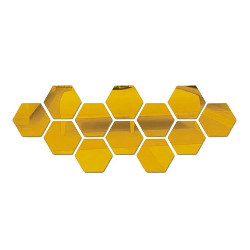 Hexagon 3D Mirror Wall Sticker Multiple Sizes DIY TV Background Living Room Stickers Wall Decor Bedroom Bathroom Home Decoration - Thrifty Delights