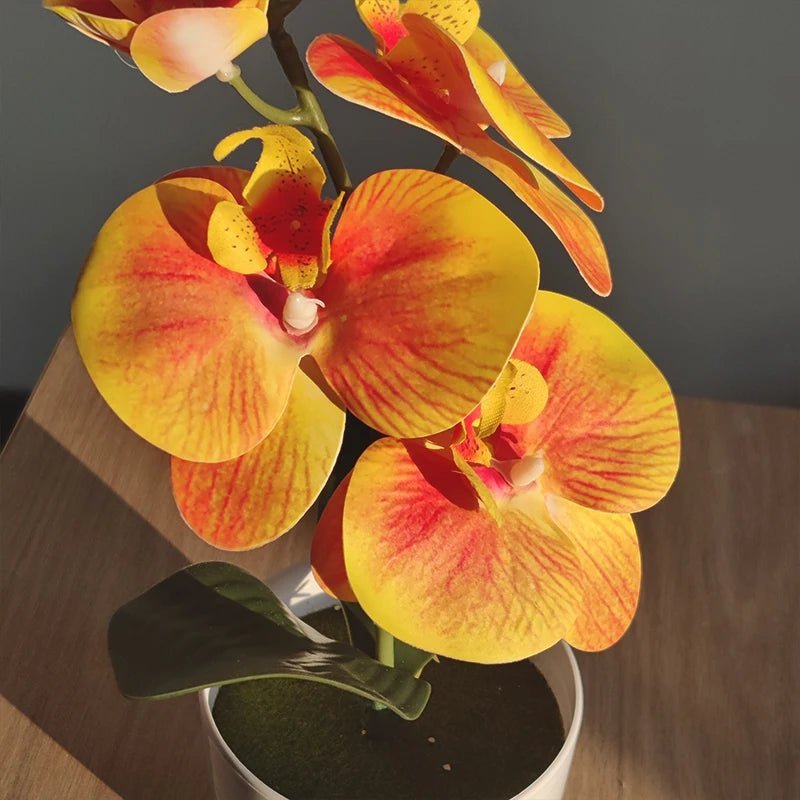 Bonsai Simulated Butterfly Orchid Artificial Potted Plant Desk Dining Table Home Office Vase Wedding Home Room Decoration Gift - Thrifty Delights