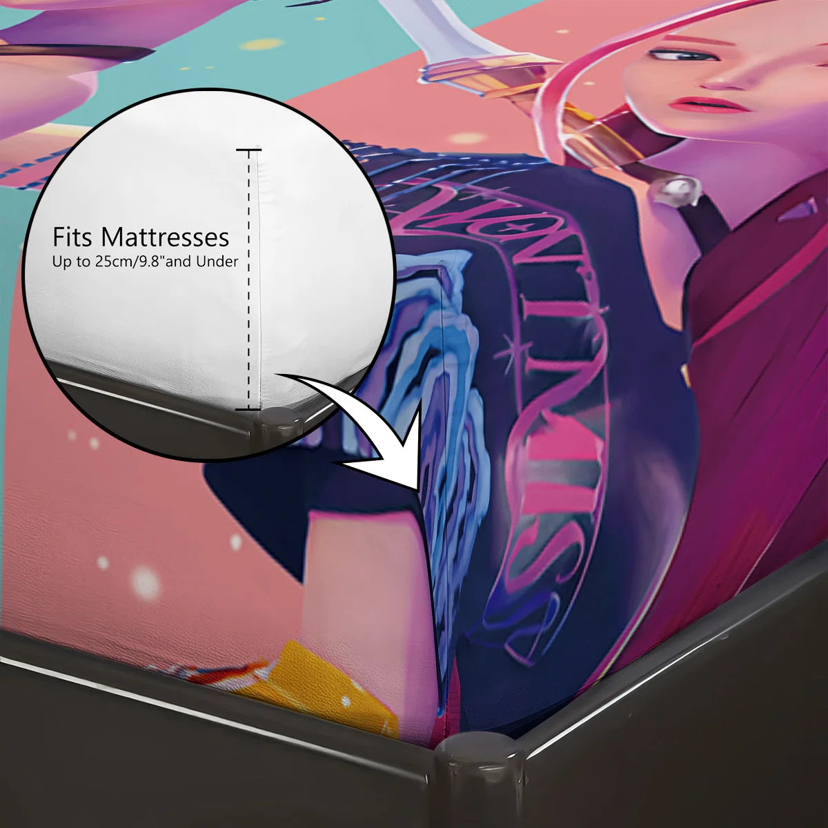 3pcs K-Pop Demon Hunters Bed Sheet Set – Smooth, Soft & Machine-Safe