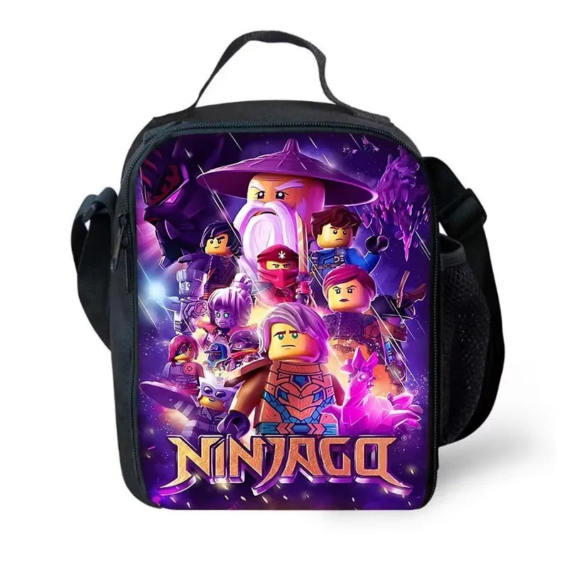 Cartoon Game Child School Backpack with Lunch Bags ,Pencil Bags ,School N-ninjagos Bags for Boys Girls Best Gift