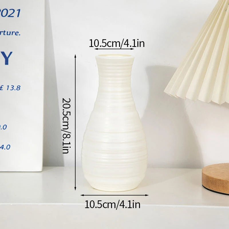1PC Plastic Spiral White Vase Hydroponic Pot Vase Decoration Home Desk Decorative Vases for Flowers Decoration Maison Floreros - Thrifty Delights