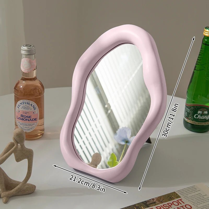 Full Body Mirror Irregular Oval Tabletop Interior Mirrors Decorative Standing Mirror Room Decor Female - Thrifty Delights