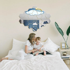 Hexagon 3D Mirror Wall Sticker Multiple Sizes DIY TV Background Living Room Stickers Wall Decor Bedroom Bathroom Home Decoration - Thrifty Delights