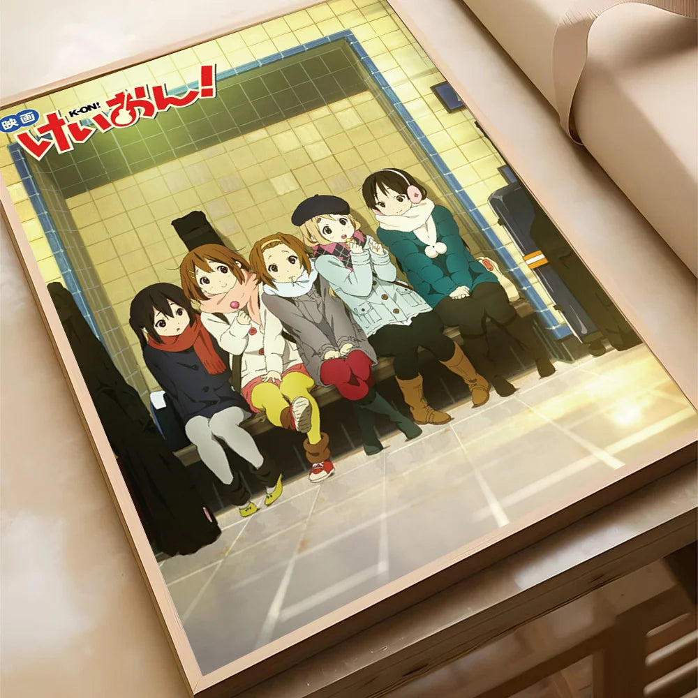 Anime K-ON KON Poster Self-adhesive Art Waterproof Paper Sticker Coffee House Bar Room Wall Decor