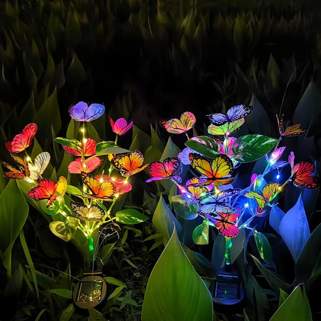 1 PC Solar-Powered Butterfly Tree Lights Featuring Lifelike Butterflies, Outdoor Solar Lawn Lights, Suitable for Garden