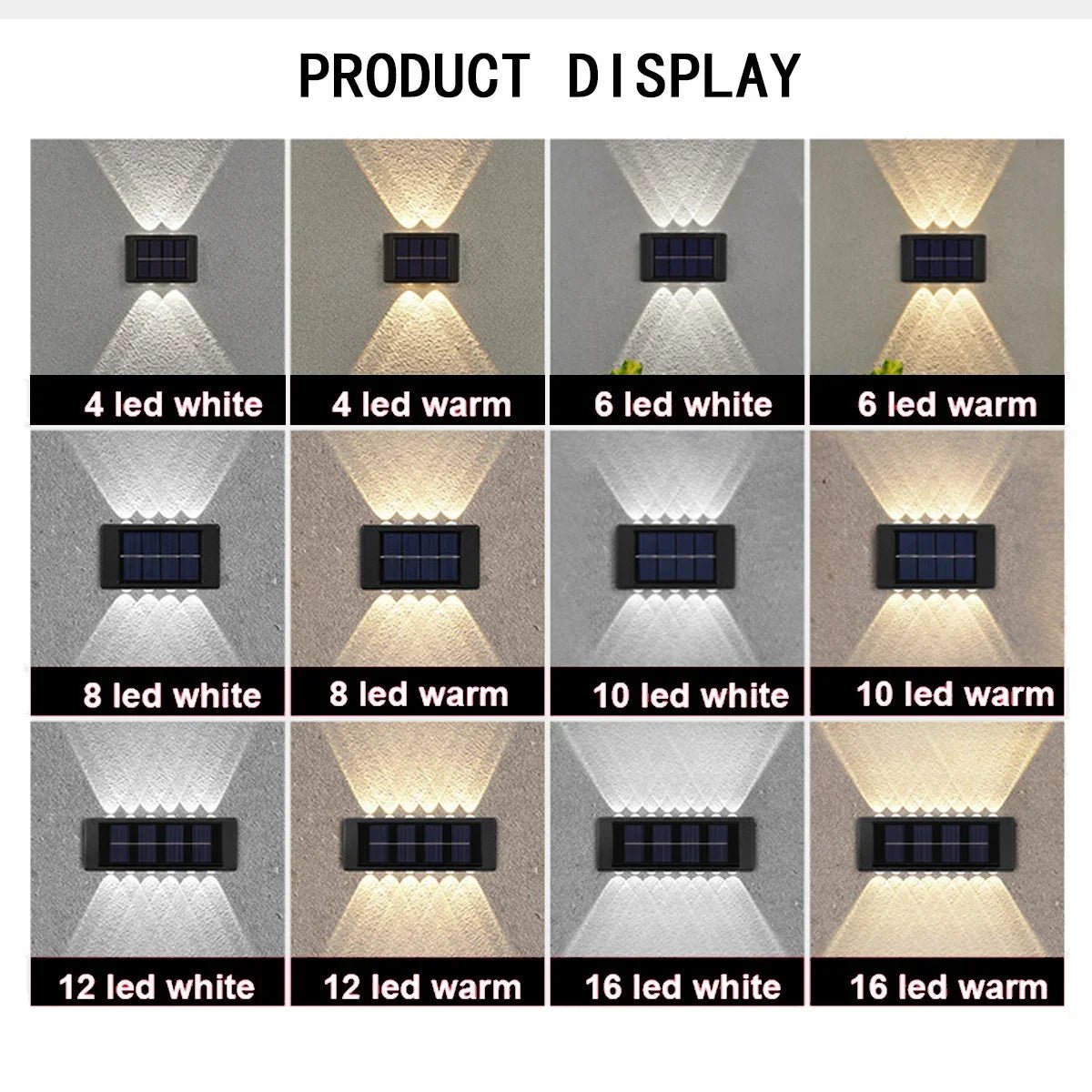Solar Wall Lamp Outdoor Waterproof Solar Powered Light UP and Down Illuminate Home Garden Yard Decoration Outside Sunlights - Thrifty Delights