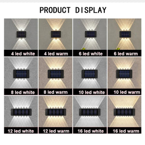 Solar Wall Lamp Outdoor Waterproof Solar Powered Light UP and Down Illuminate Home Garden Yard Decoration Outside Sunlights - Thrifty Delights