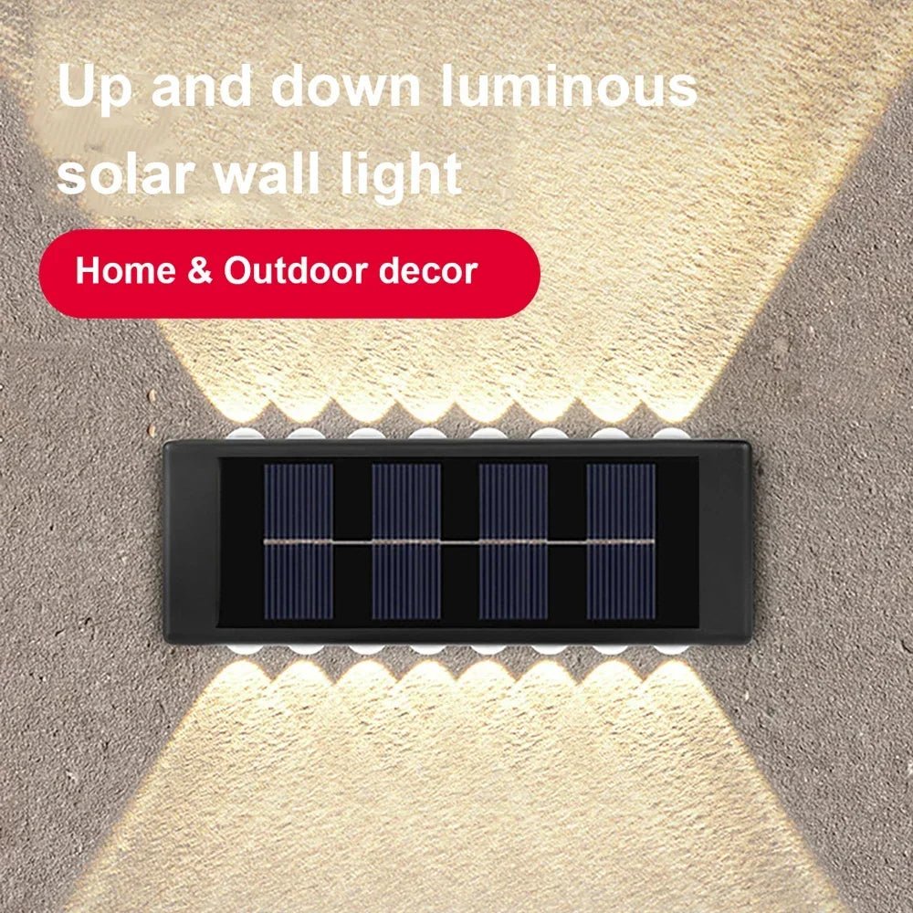 Solar Wall Lamp Outdoor Waterproof Solar Powered Light UP and Down Illuminate Home Garden Yard Decoration Outside Sunlights - Thrifty Delights