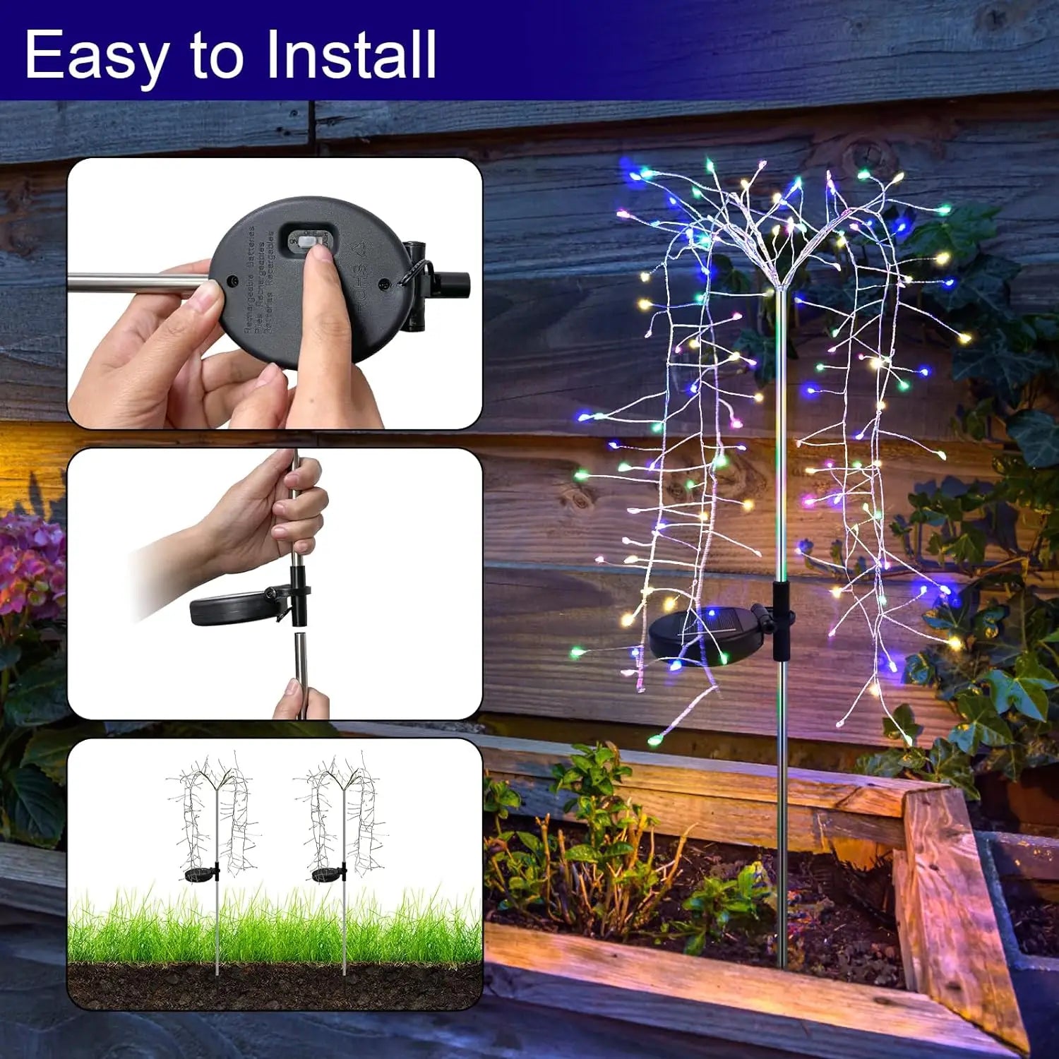 Solar LED String Light Outdoor Solar Artificial Tree Lights Waterproof Willow Trees Lights For Patio Lawn Pathway Garden Decor - Thrifty Delights