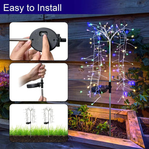 Solar LED String Light Outdoor Solar Artificial Tree Lights Waterproof Willow Trees Lights For Patio Lawn Pathway Garden Decor - Thrifty Delights