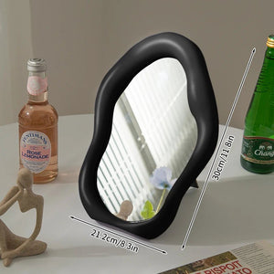 Full Body Mirror Irregular Oval Tabletop Interior Mirrors Decorative Standing Mirror Room Decor Female - Thrifty Delights