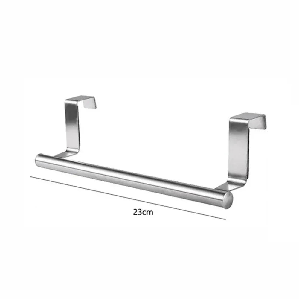 Stainless Steel Towel Holder Kitchen Cabinet Door Hanging Rack Storage Bathroom Shelf Home Organizer Bathroom Accessories - Thrifty Delights