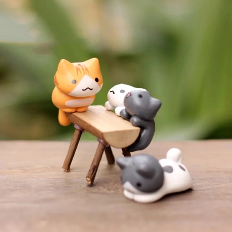 6Pcs/Set Cartoon Lucky Cat Home Garden Bonsai Decorations Miniatures Gift Lovely Micro Landscape Kitten Miniature Craft - Thrifty Delights
