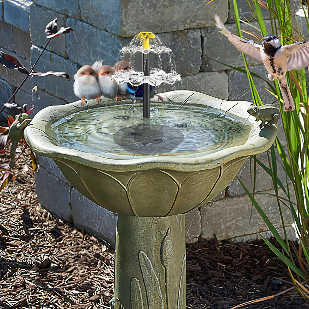 3 Tiered Water Fountain with Solar Panel Solar Bird Bath Fountain Decorative Fountain Multifunction for Courtyard Patio Balcony