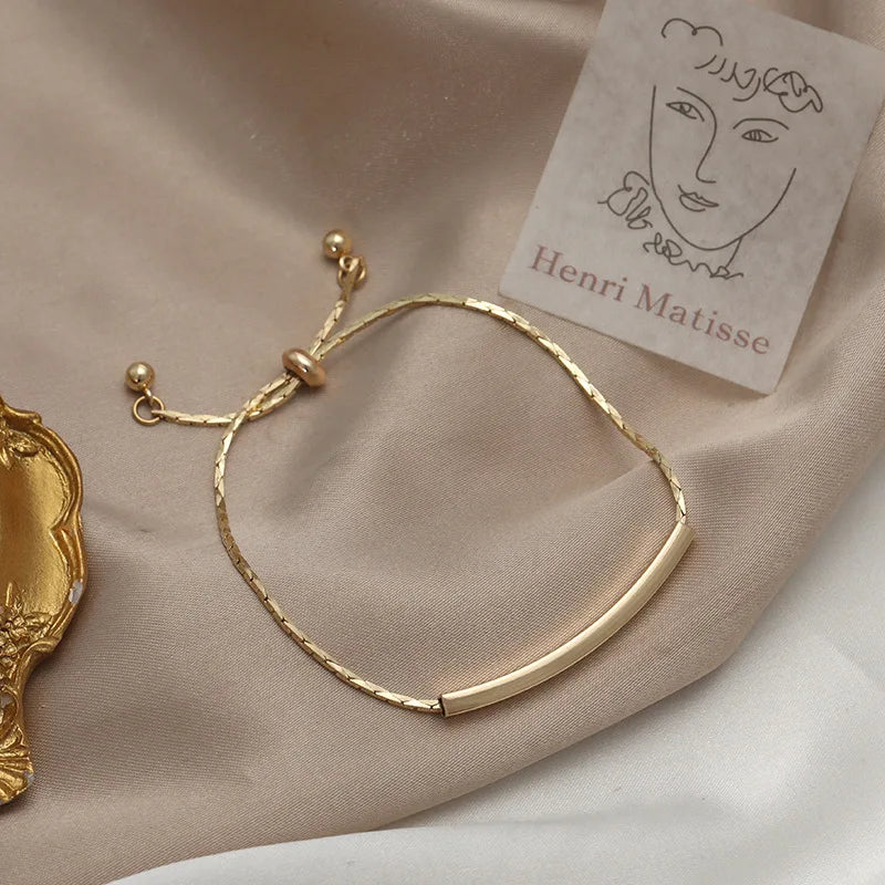 4pc Punk Cuban Curb Chain Bracelets Set for Women, Gold Color Jewelry