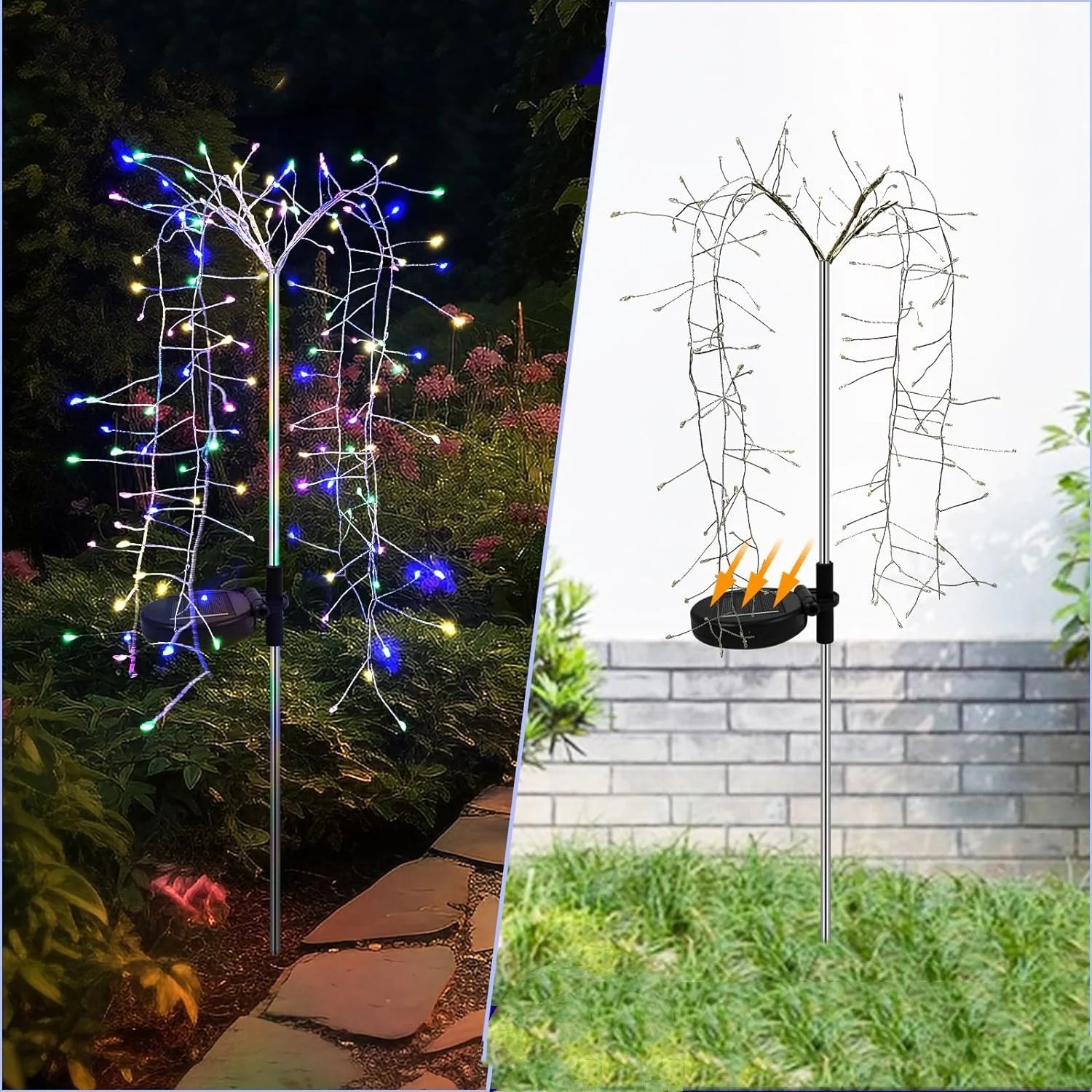 Solar LED String Light Outdoor Solar Artificial Tree Lights Waterproof Willow Trees Lights For Patio Lawn Pathway Garden Decor - Thrifty Delights