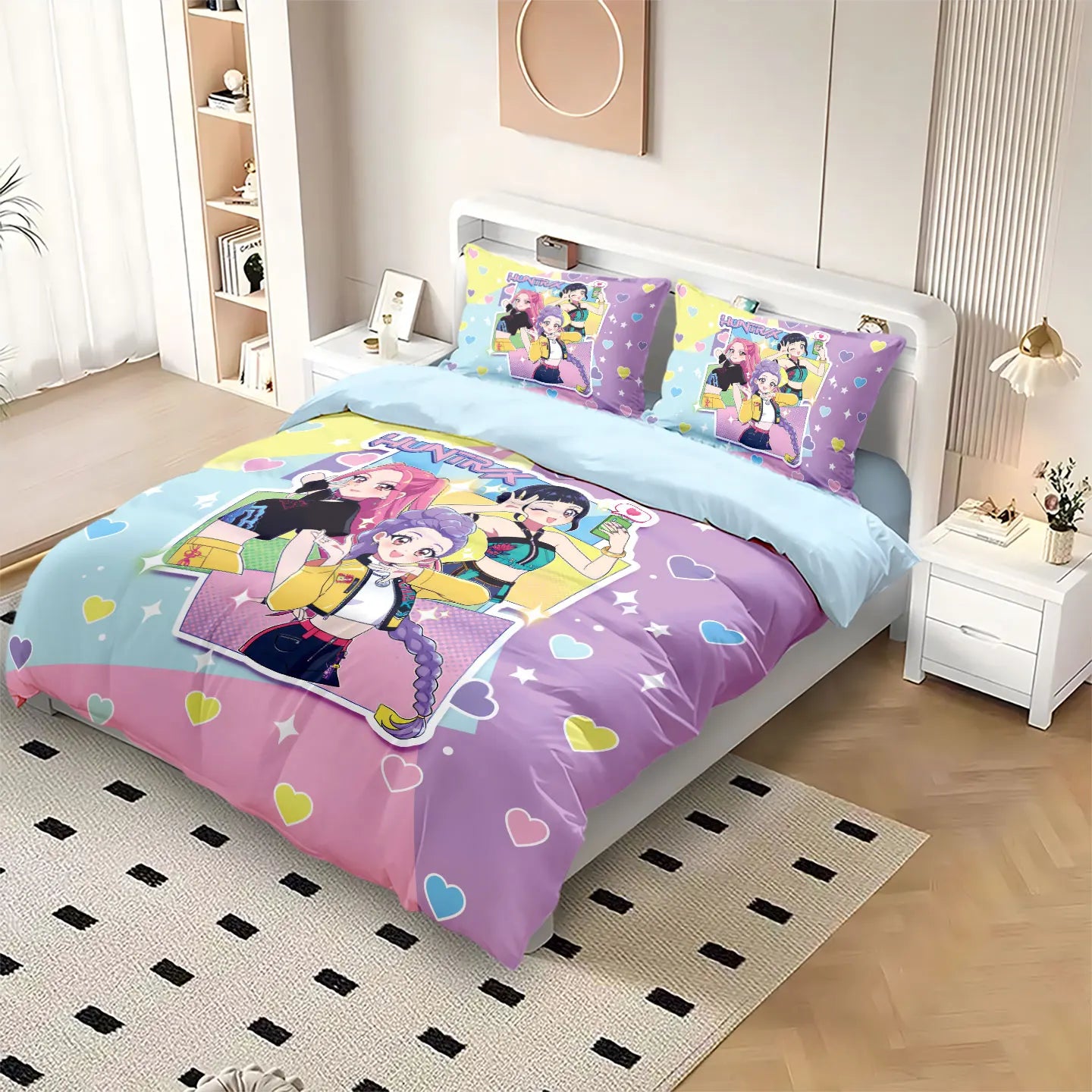 K-Pop Demon Hunters 3-Piece Print Bedding Set – Soft, Stylish & Machine-Washable