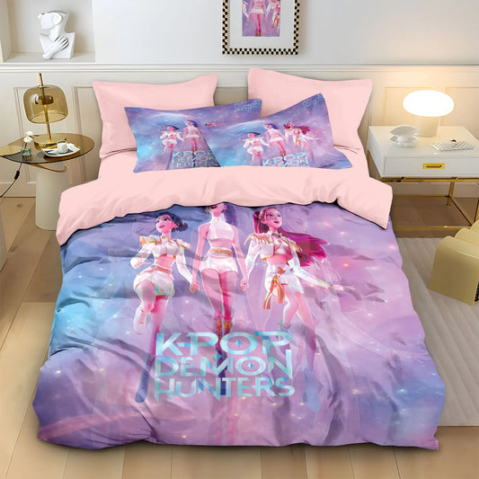 Anime Demon Hunters Zoey Mira Duvet Cover Set – Cute Gift for Girls & Fans