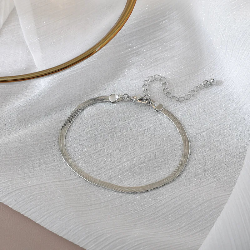 4pc Punk Cuban Curb Chain Bracelets Set for Women, Gold Color Jewelry