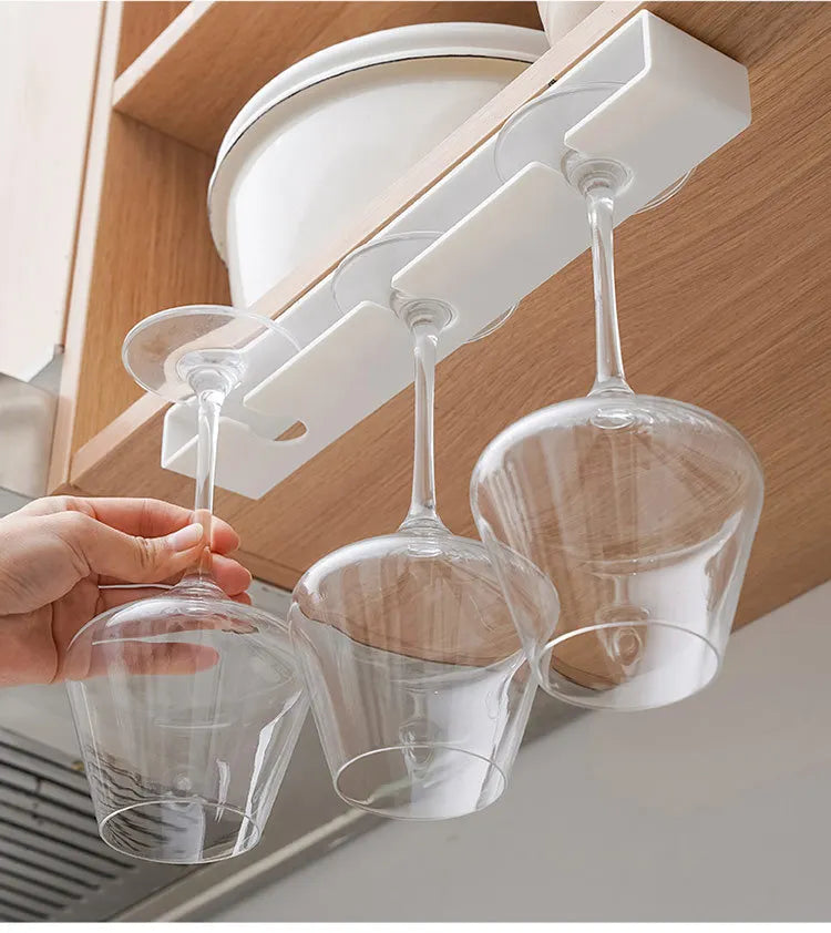 Living room kitchen punch-free goblet wine glass hanging rack upside down drain household red wine glass hanging rack