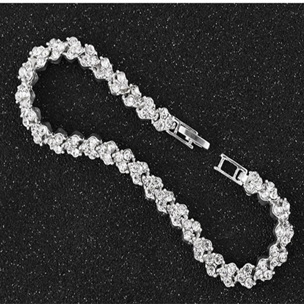 4pc Punk Cuban Curb Chain Bracelets Set for Women, Gold Color Jewelry