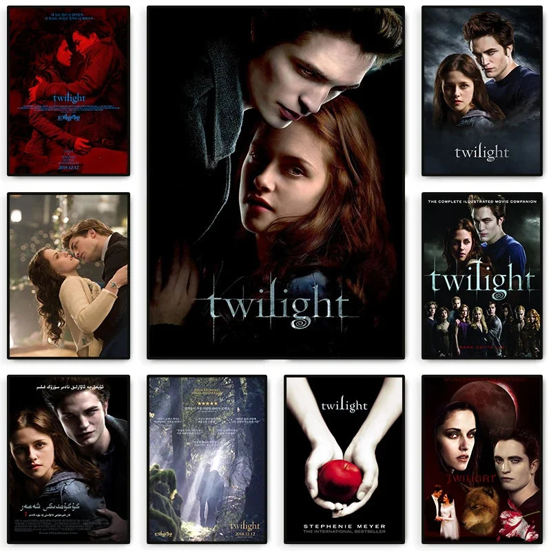 Classic Movie Twilight Poster Edward Bella Canvas Painting Prints Wall Art Picture Film Room Home Bar Cafe Decor Mural
