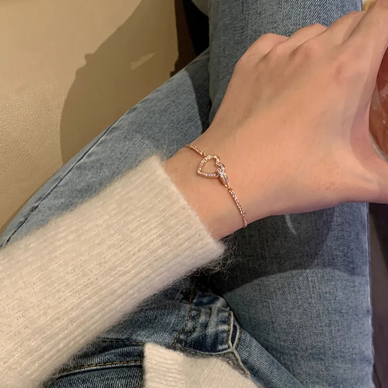 4pc Punk Cuban Curb Chain Bracelets Set for Women, Gold Color Jewelry