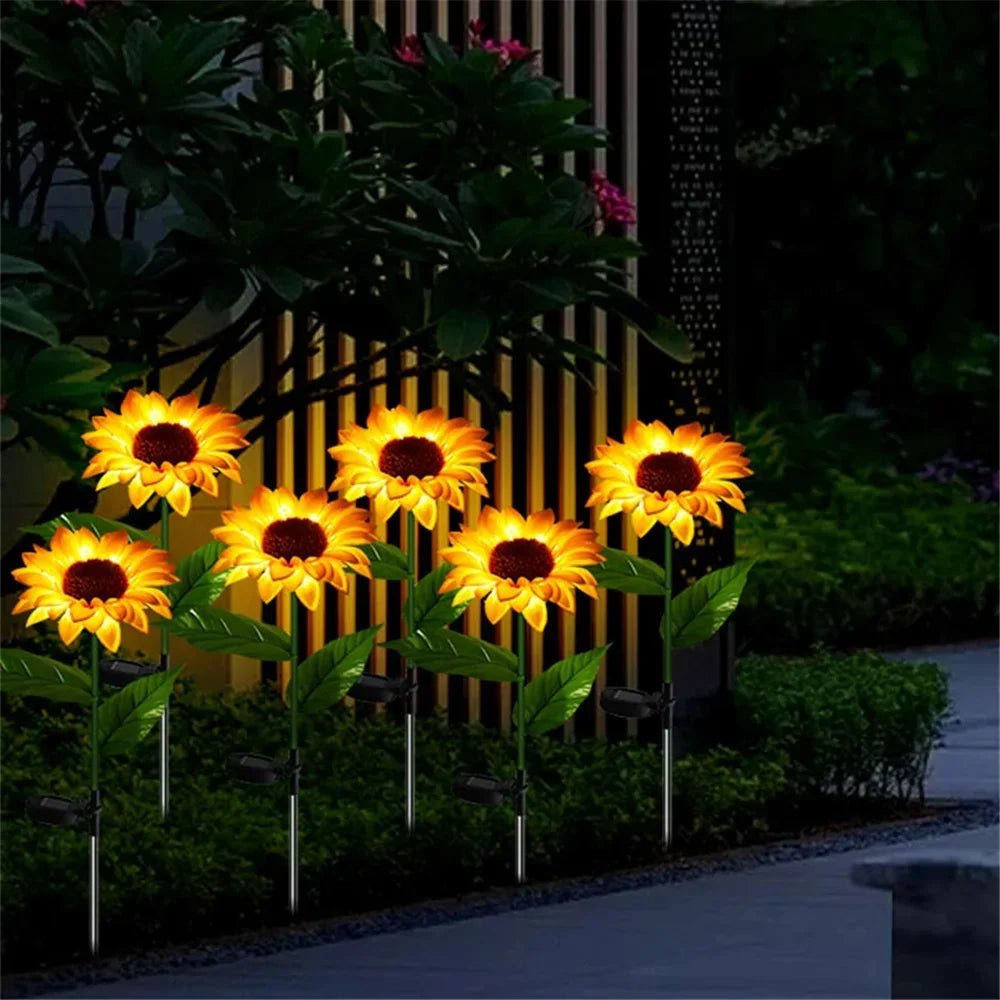 Solar Lights Outdoor Garden Decor Sunflower Ligts Waterproof Solar Outdoor Lamp Decorative Lights for Path Garden Patio Backyard - Thrifty Delights