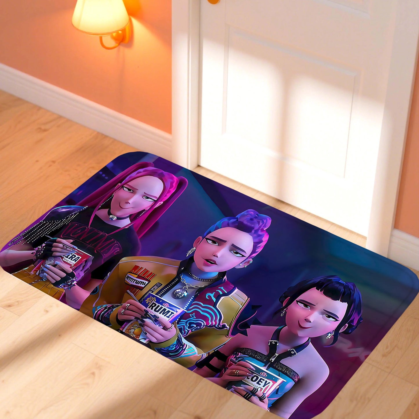 Huntrix K-Pop Demon Hunters Door Mat – Stylish Non-Slip Rug for Bedroom & Living Room