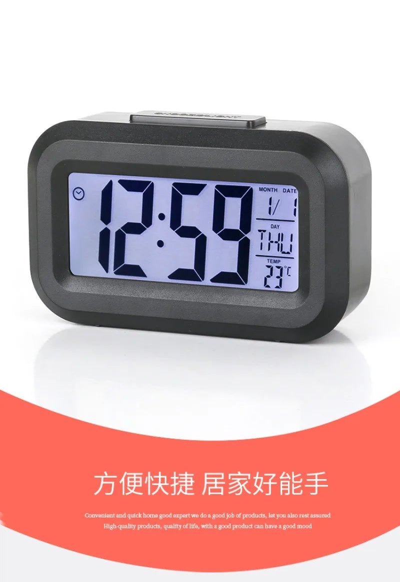 LED Digital Alarm Clock Electronic Digital Alarm Screen Desktop Table Clocks for Home Office Backlight Snooze Calendar Clock - Thrifty Delights