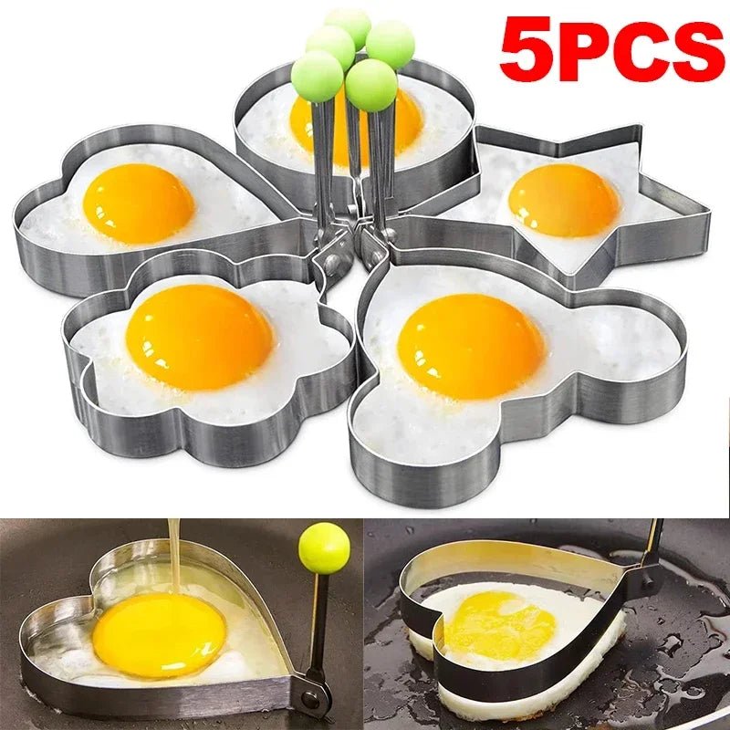 New Stainless Steel Fried Egg Mold Heart Pancake Maker Breakfast Baking Omelette Rings Cooking Tools Kitchen Accessories Gadget - Thrifty Delights